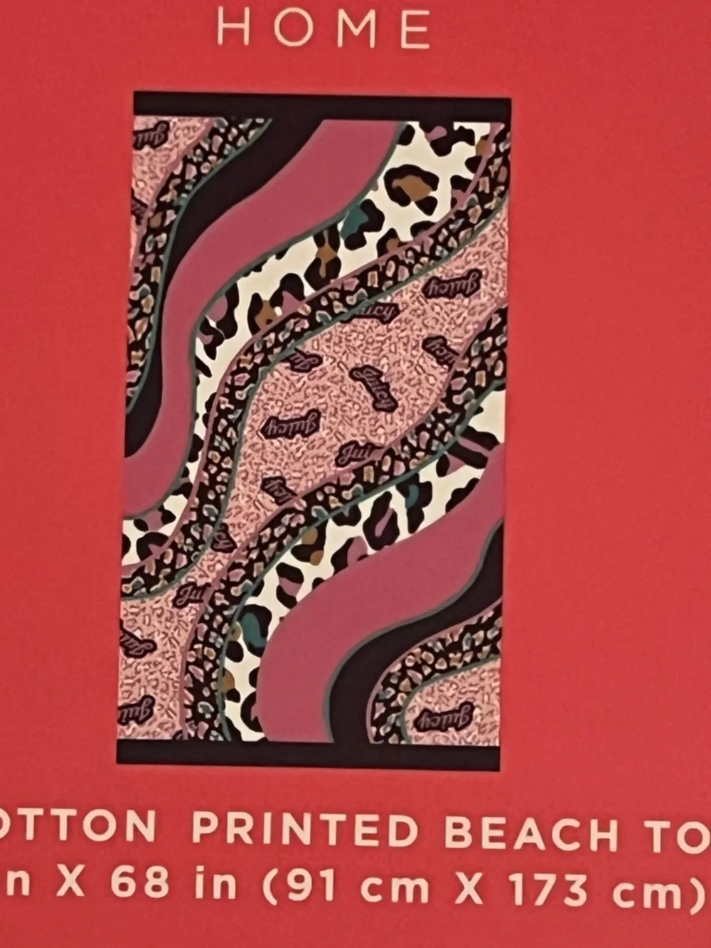 Juicy Couture Animal Print Beach Towel
